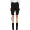 Frame Le Vintage Bermuda Frayed Denim Shorts In Film Noir