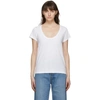 RAG & BONE WHITE 'THE SLUB' U-NECK T-SHIRT