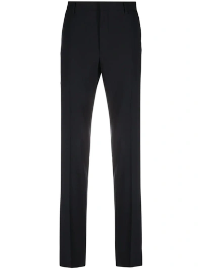 Prada Cropped Tailored Trousers In Blau