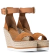 SEE BY CHLOÉ GLYN SUEDE WEDGE ESPADRILLE SANDALS,P00527064
