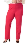 Maree Pour Toi Mar?e Pour Toi Straight Leg Compression Knit Pants In Red