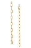 Ef Collection Diamond Chain Link Drop Earrings In Yellow Gold