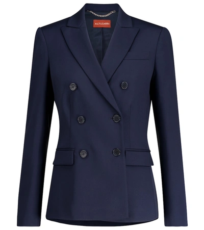 Altuzarra Indiana Double-breasted Tailored Jacket In Berry Blue