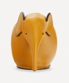 Loewe Elephant Leather Bag Charm In Narcisus Yellow
