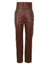 Alexandre Vauthier High-waisted Leather Trousers In Brown