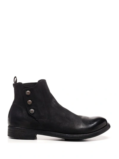 Officine Creative Men's Black Leather Ankle Boots