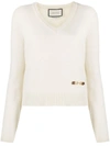 GUCCI GUCCI WOMEN'S WHITE CASHMERE jumper,628411XKBH99791 XL