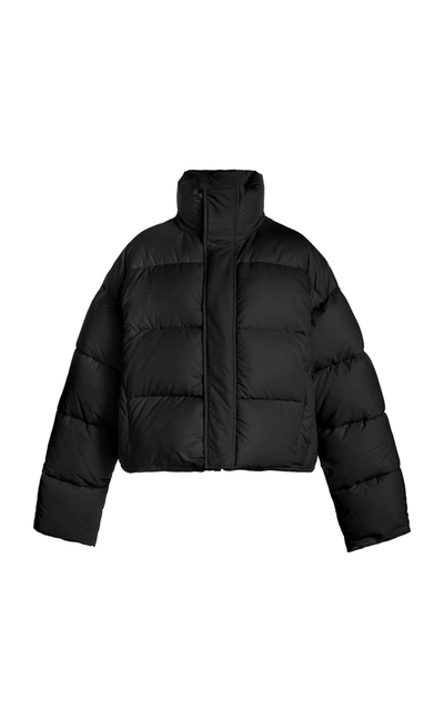 Balenciaga Puffer Cropped High Collar Quilted Design In Black