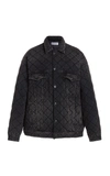 BALENCIAGA WOMEN'S DISTRESSED QUILTED JAPANESE DENIM JACKET