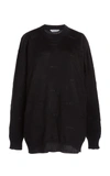 BALENCIAGA WOMEN'S EMBROIDERED COTTON-KNIT SWEATER