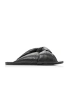 Balenciaga Women's Drapy Leather Slide Sandals In Black