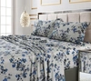 Tribeca Living Lisbon 300 Tc Cotton Sateen Extra Deep Pocket Twin Xl Sheet Set Bedding In Blue