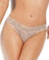 Hanky Panky Signature Lace Original Rise Thong Underwear In Light Brown