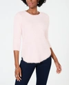 JOHN PAUL RICHARD PETITE POPCORN-TEXTURE EYELASH SWEATER