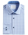 CONSTRUCT CONSTRUCT MEN'S SLIM-FIT BOX-CHECK PERFORMANCE STRETCH COOLING COMFORT DRESS SHIRT