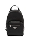 Prada Men's Saffiano Leather Backpack In Nero