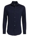Giorgio Armani Cotton-blend Shirt In Navy