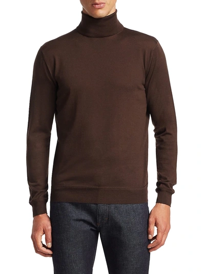 Ermenegildo Zegna Men's Storm Cashmere Turtleneck Sweater In Brown