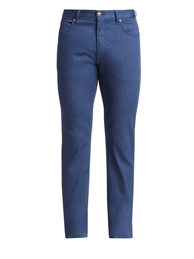 Ermenegildo Zegna Skinny Cotton Trousers In Teal