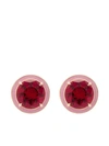 ALISON LOU 14K YELLOW GOLD COCKTAIL RUBY STUD EARRINGS