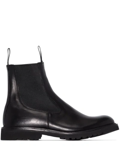 Tricker's Stephen Leather Ankle Boots In Black
