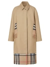 BURBERRY WOMEN'S CHECK SCARF INSET CAR COAT,0400011438498