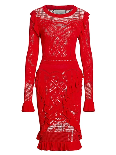 Alexis Women's Sivan Ruffle Knit Dress In Red