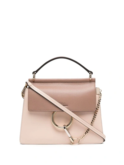 Chloé Grey Faye Small Leather Top Handle Bag In Pink