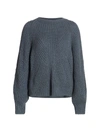 THE KOOPLES WOMEN'S MIXED CABLE KNIT BLOUSON-SLEEVE SWEATER,0400013036484