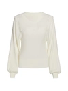 SEE BY CHLOÉ ROMANTIC KNIT SILK-BLEND PUFF-SLEEVE PULLOVER,400013373687