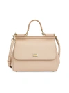 Dolce & Gabbana Medium Sicily Leather Top Handle Bag In Pink Skin