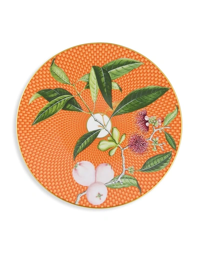 Raynaud Tresor Fleuri Water Apple Dessert Plate In Orange