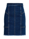 Alexander Mcqueen Panelled Denim Mini Skirt In Blu