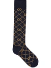 Gucci Gg Monogram Socks In Blue