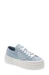 Prada 50mm Logo Flatform Sneakers In Blue