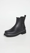 HUNTER REFINED CHELSEA STITCH DETAIL WELLINGTON BOOTS BLACK,HUNTS20572