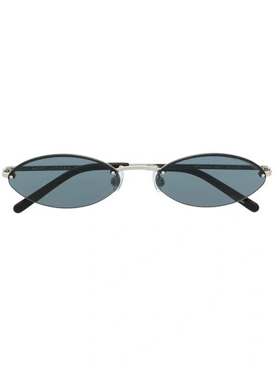 Marc Jacobs 405s Oval-frame Sunglasses In Blue