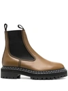 Proenza Schouler Khaki Leather Lug Sole Chelsea Boots In Fatigue