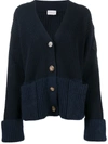 MONCLER LOGO-PATCH CHUNKY-KNIT CARDIGAN