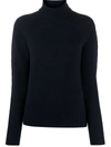 Drumohr Merino Wool Turtleneck Jumper In Blue