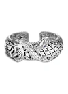 John Hardy Sterling Silver Legends Naga Medium Kick Cuff With Blue Sapphire
