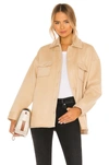 LOVERS & FRIENDS BELTED UTILITY FLEECE JACKET,LOVF-WO387