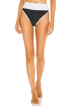 Beach Riot Emmy High-waist Bikini Bottoms In Black & White
