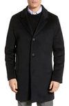 Cole Haan Regular Fit Stretch Wool Coat In Navy