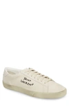 Saint Laurent Logo Print Low Top Sneakers In 9113 Panna/panna