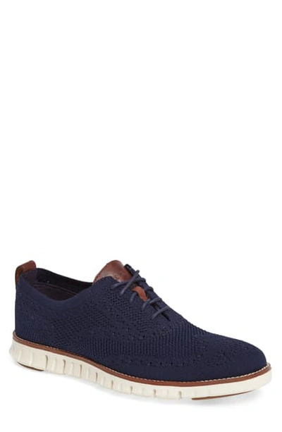 Cole Haan Zerogrand Stitch-lite Wingtip Oxford In Blue