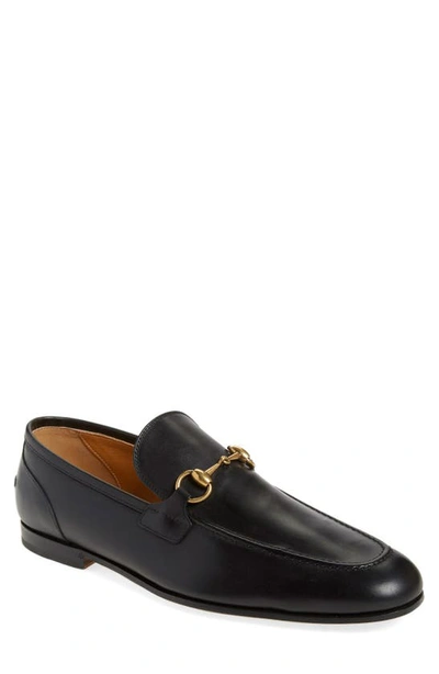 Gucci Men Jordaan Leather Loafers In Black