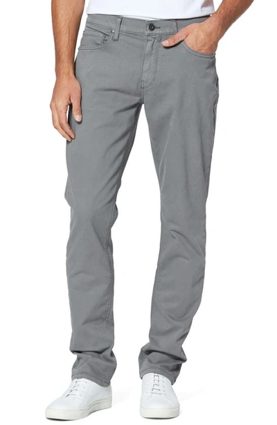 Paige Federal Slim Straight Leg Twill Pants In Brushed Nickel