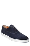 Santoni Logo-print Suede Sneakers In Blue