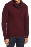 Schott Military Henley Sweater In Burgundy